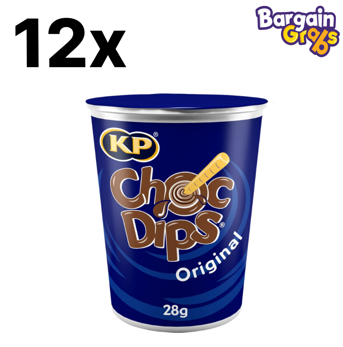 12 x 28g KP Choc Dips Original – classic crunchy breadsticks with smooth milk chocolate dip