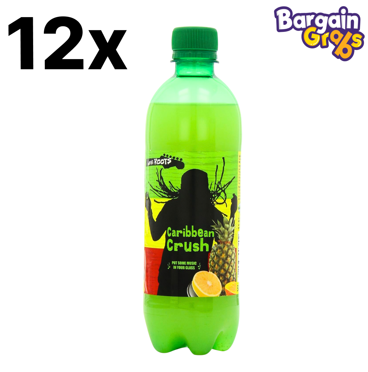 12 x 500ml Levi Roots Caribbean Crush – tropical fruit drink with bold Caribbean flavours, perfect for refreshing on-the-go moments