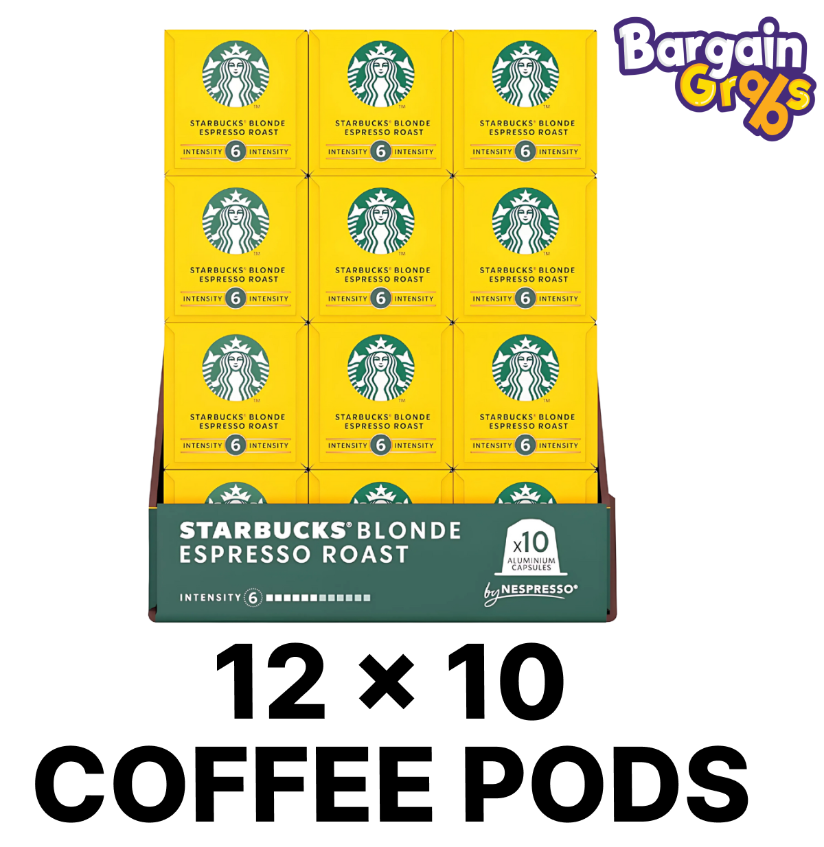 12 packs of 10 Nespresso compatible pods – light roast coffee capsules for smooth and aromatic espresso