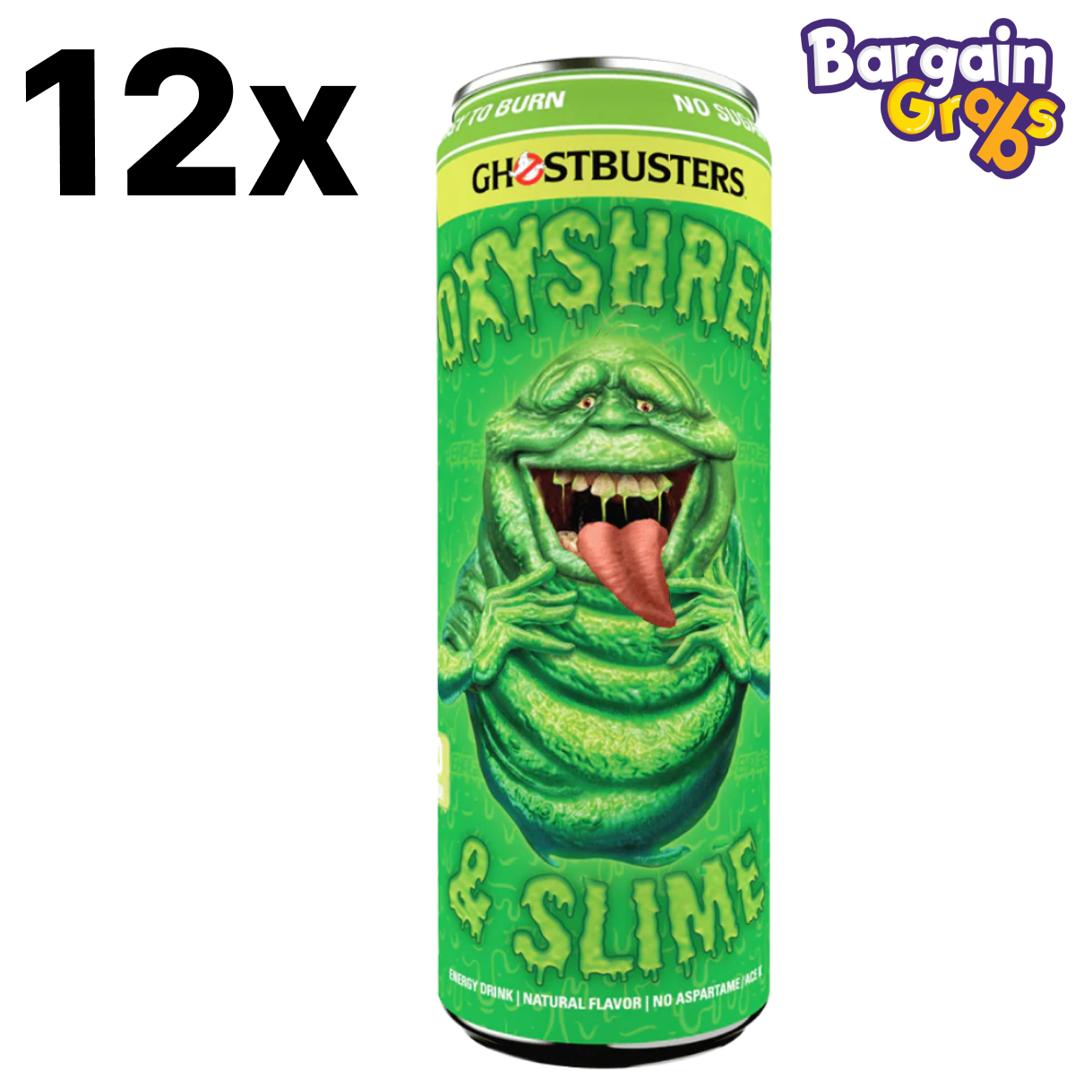 12 pack of 355ml OxyShred Ultra Energy Drinks – Slimer Lime flavour for clean energy, focus, and fat-burning support