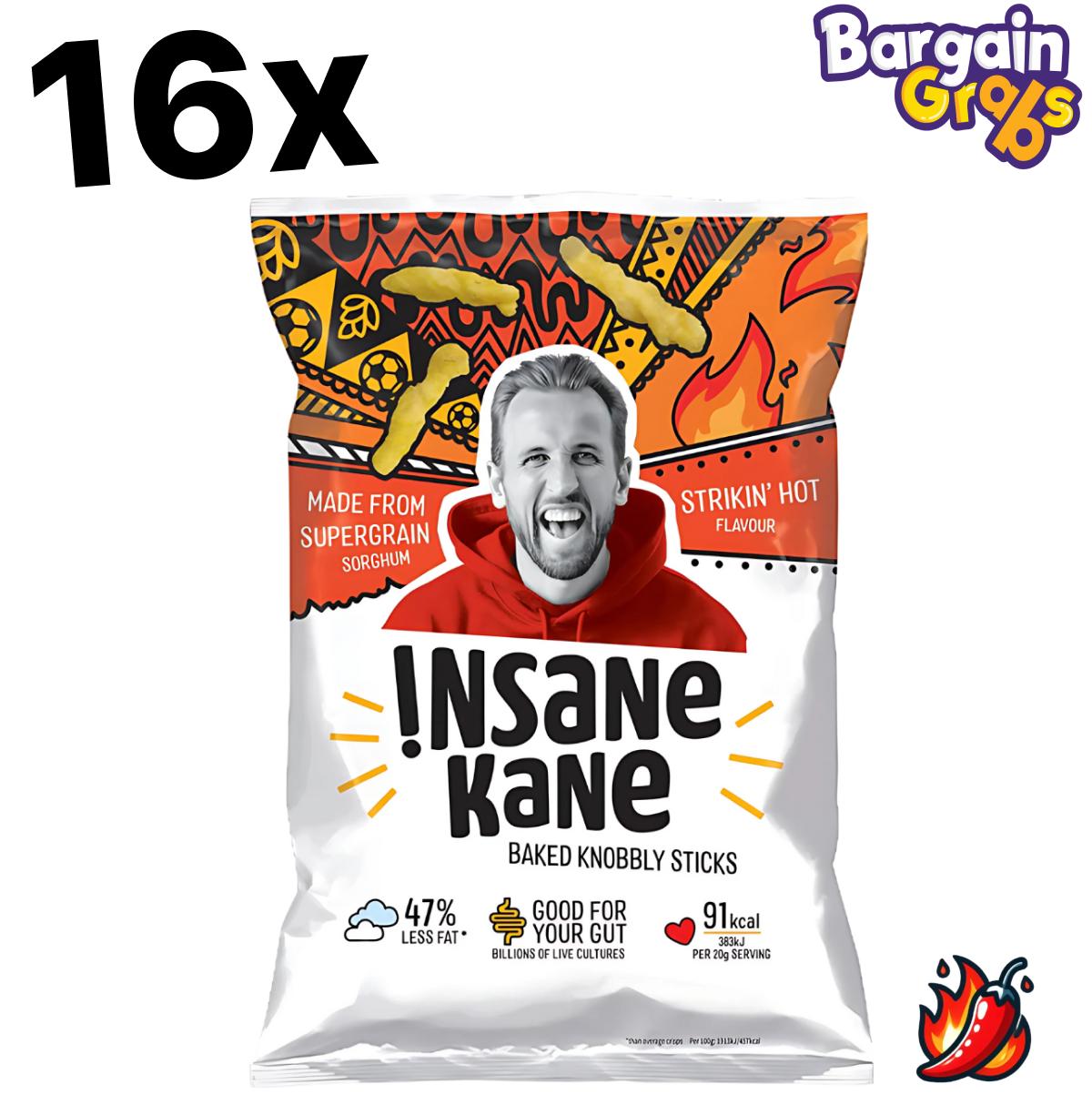 16 pack of 24g Strikin' Hot Knobbly Sticks – spicy crunchy snack sticks with bold flavour