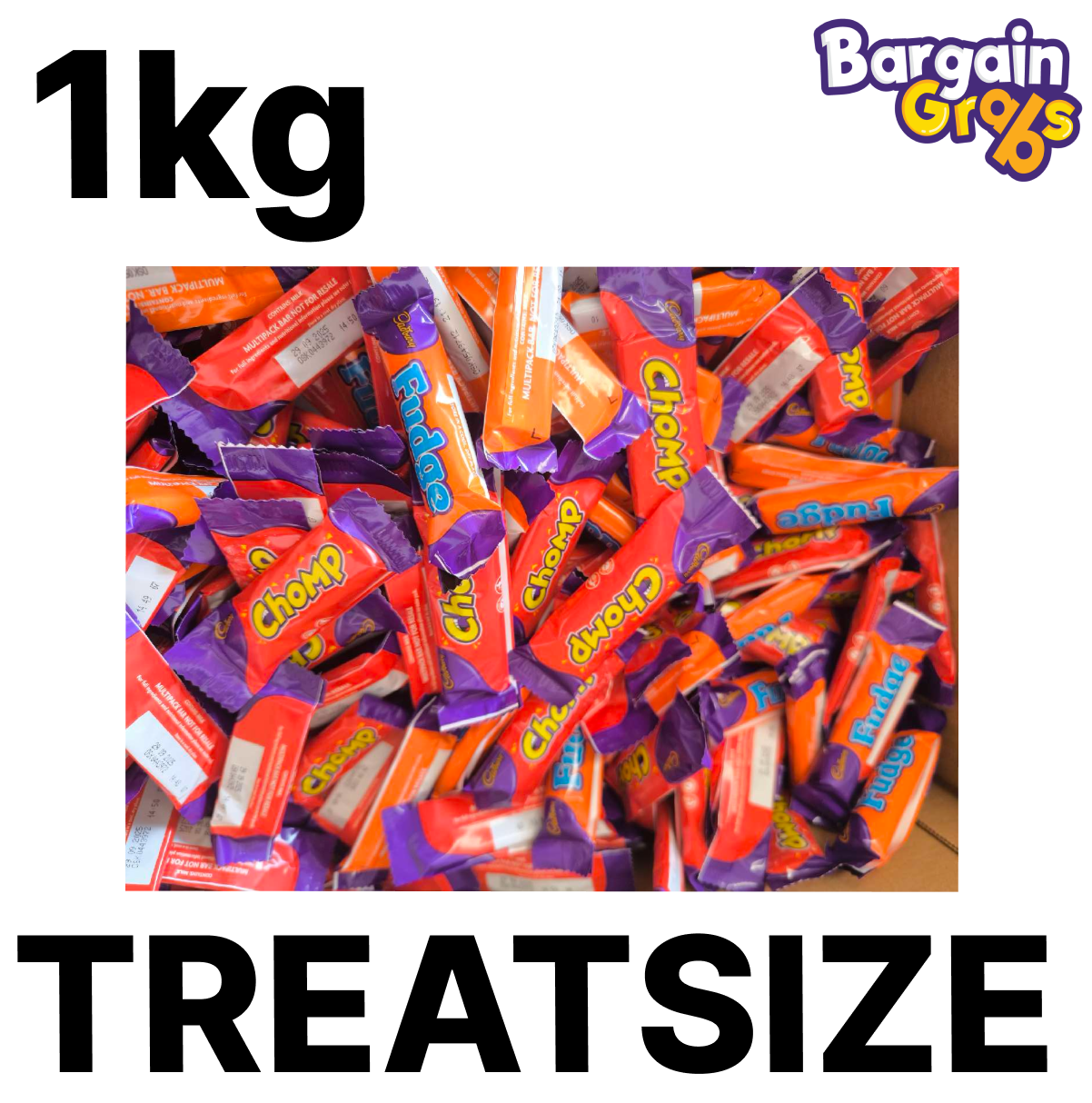 1kg Chocolate Mini Bar Bundle – assorted Chomp and Fudge bars, perfect for sharing or gifting