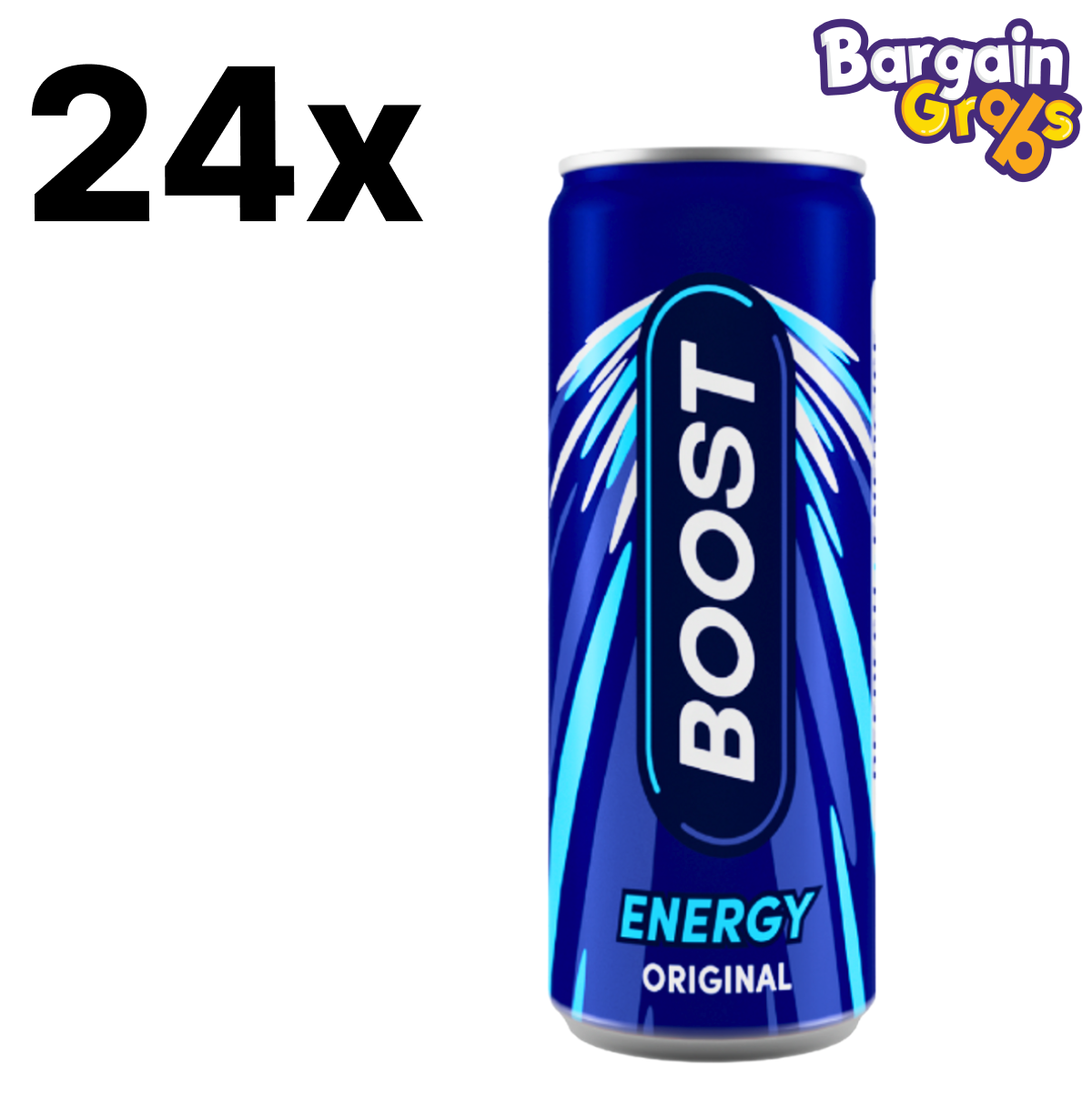 24 x 250ml Boost Apple Raspberry Sugar Free Cans – fruity, zero-sugar energy drink with a refreshing apple and raspberry flavour