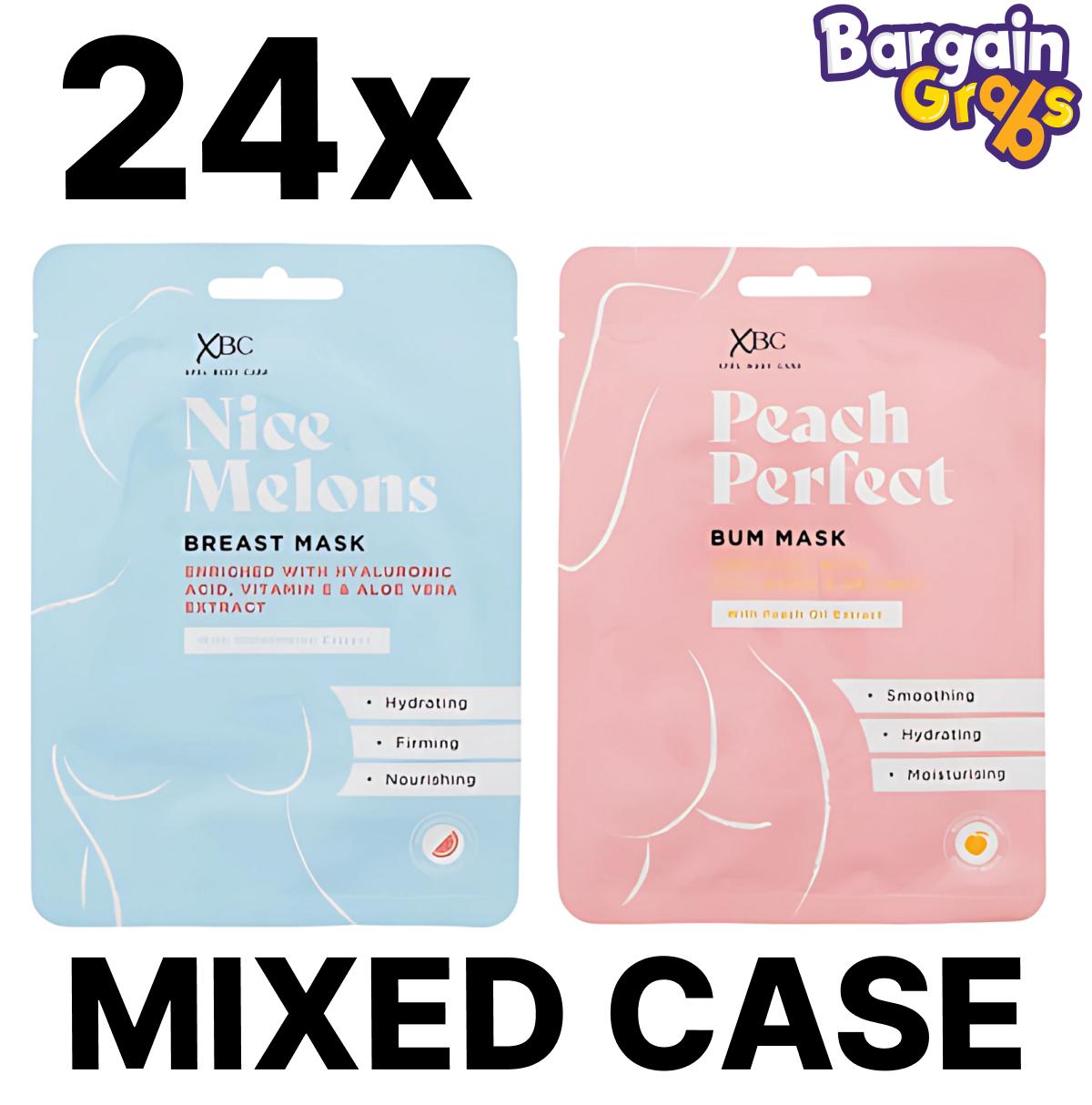 24 XBC Skincare Masks – 12 Peach Perfect bum masks and 12 Nice Melons breast masks for targeted skin firming and hydration