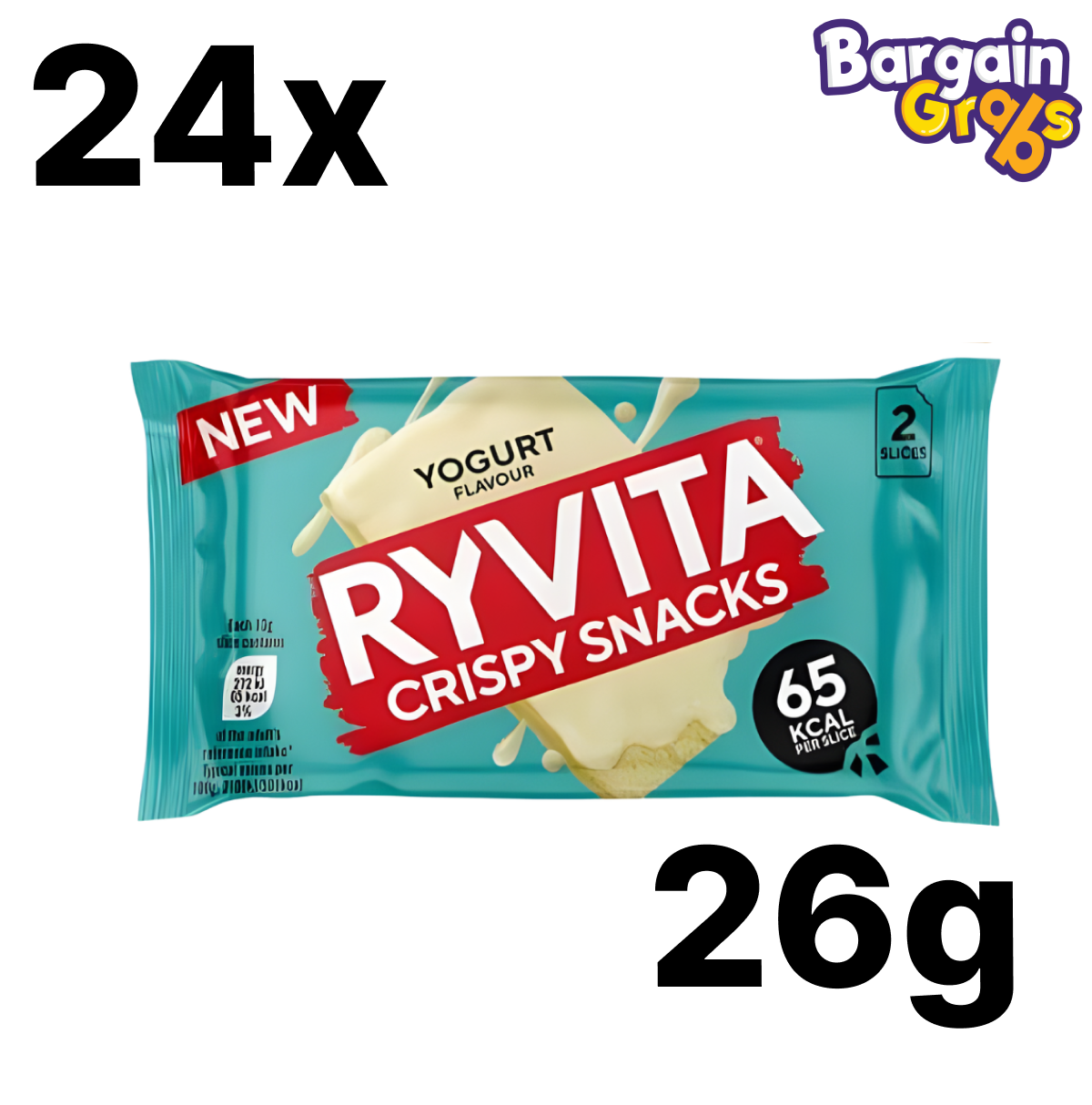 24x269 Rvita Crispy Snacks Yogurt Flavour light wholegrain crisp thing with a creamy yogurt coating