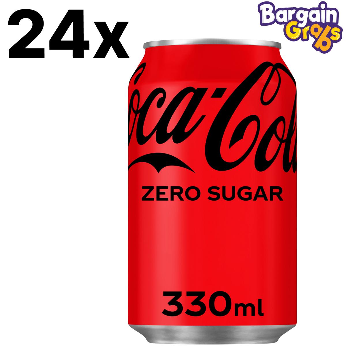 24 pack of 330ml Coca-Cola Zero Sugar cans