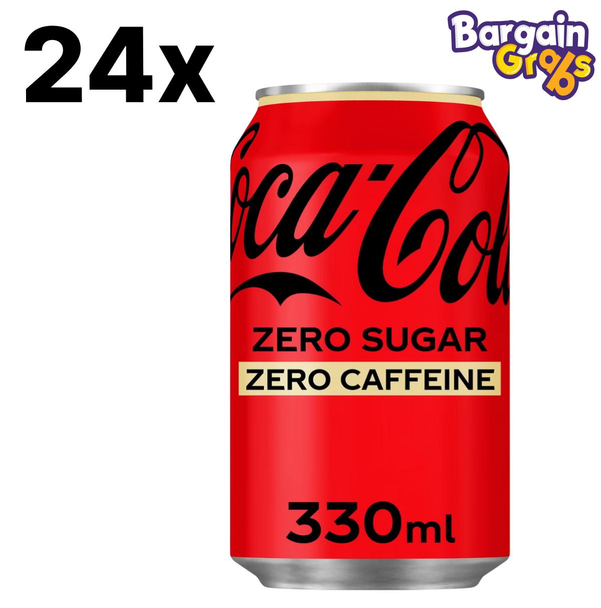 24 pack of 330ml Coke Zero Caffeine Free cans