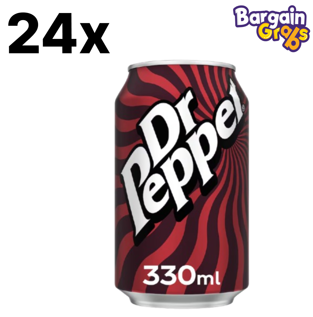24 pack of 330ml Dr Pepper cans