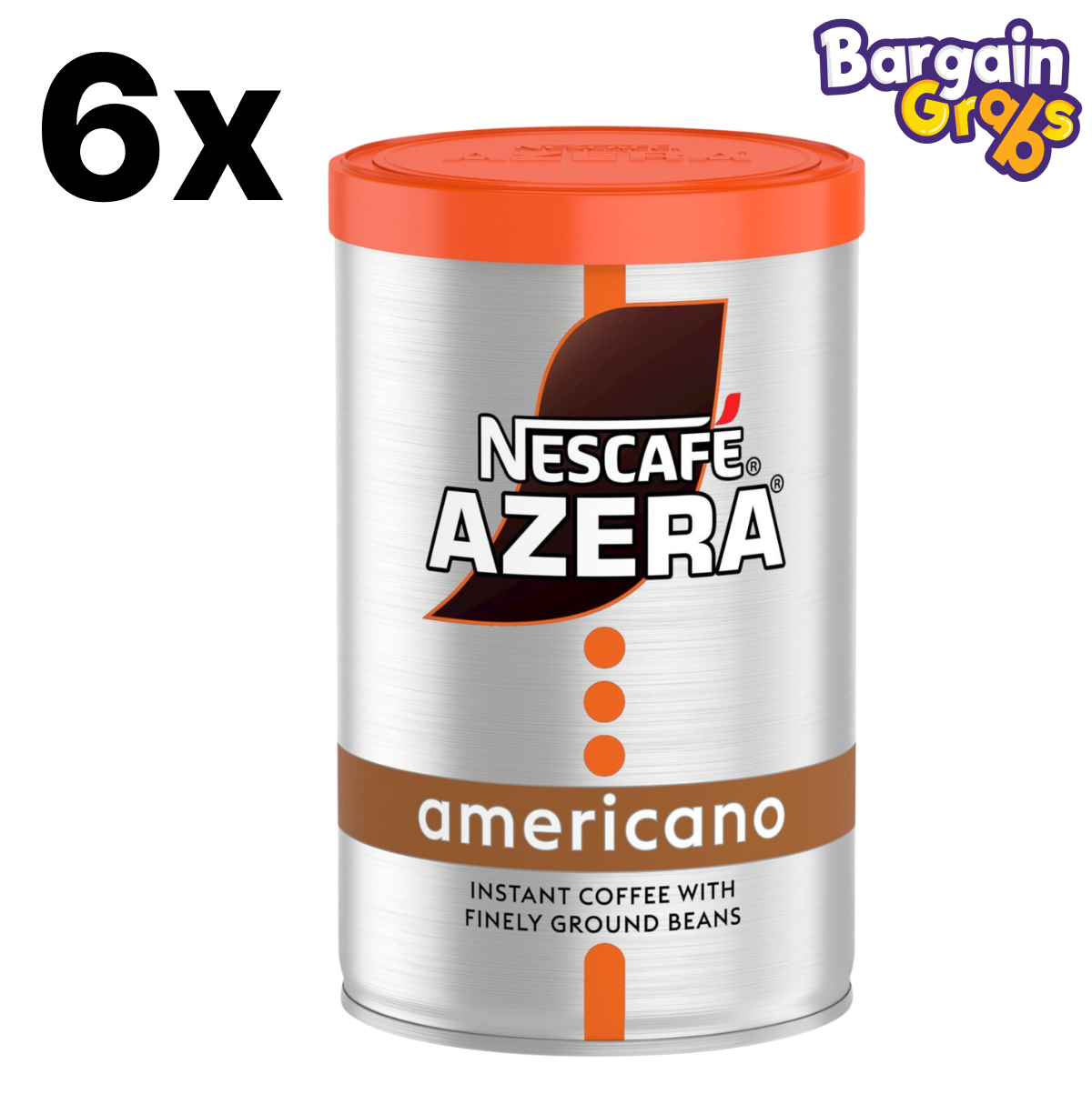 Pack of 6 Nescafé Azera Americano Instant Coffee 75g tins – premium instant coffee for a smooth, rich flavour