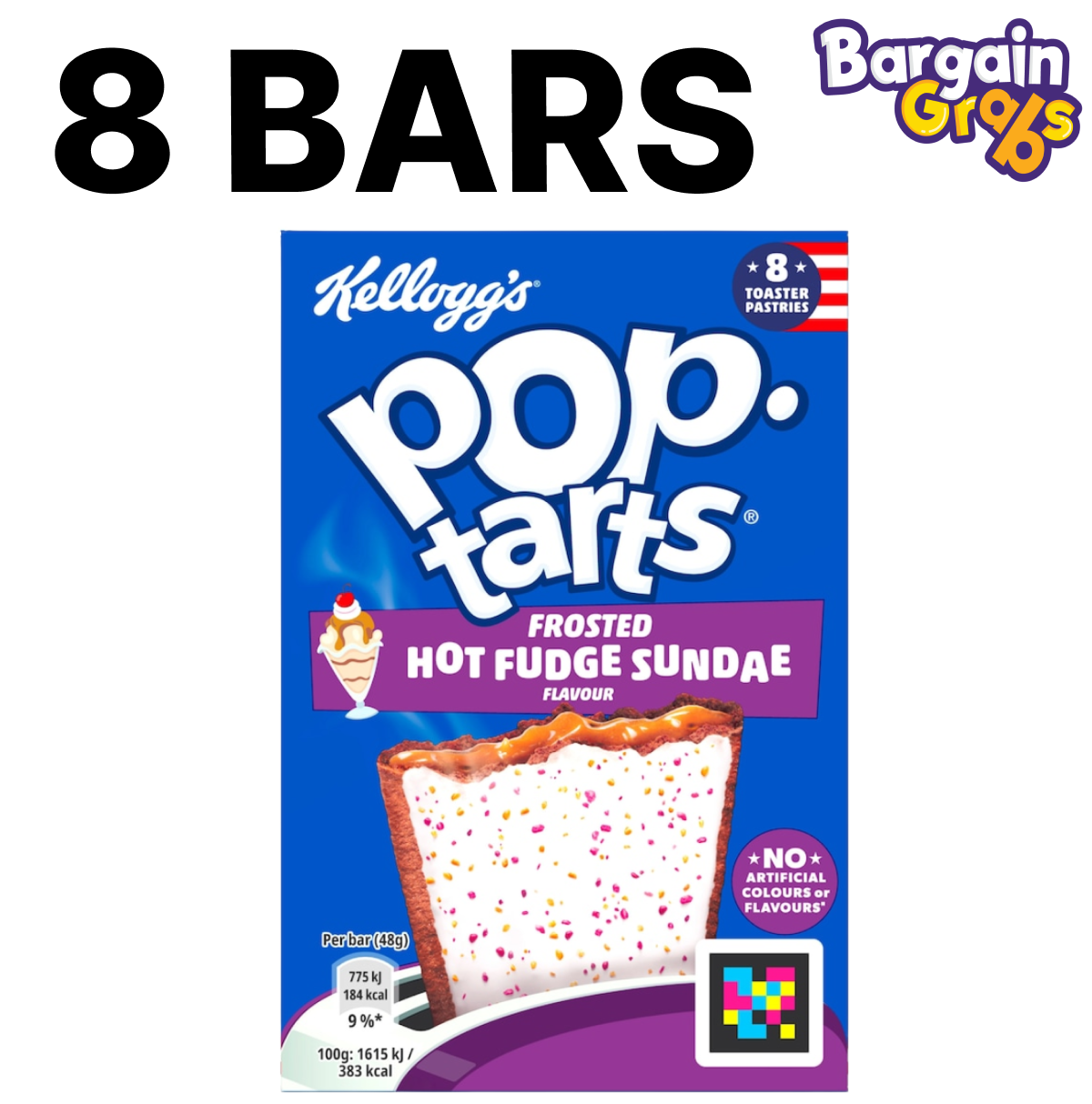 8 x Kellogg’s Pop-Tarts Hot Fudge Sundae Frosted Toaster Pastries 48g
