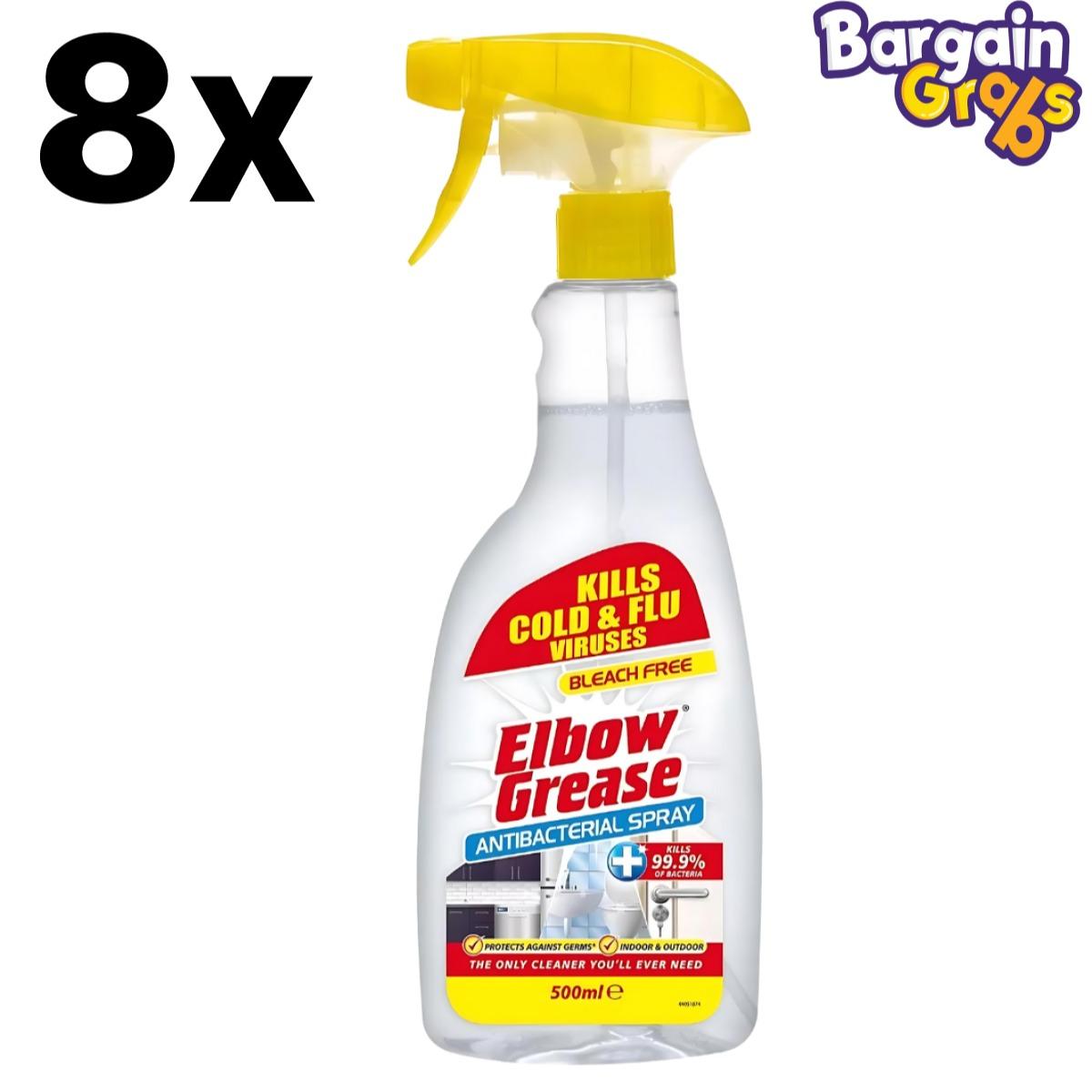 Pack of 8 Antibacterial Spray Bottles, 500ml each for effective surface disinfection and germ protection