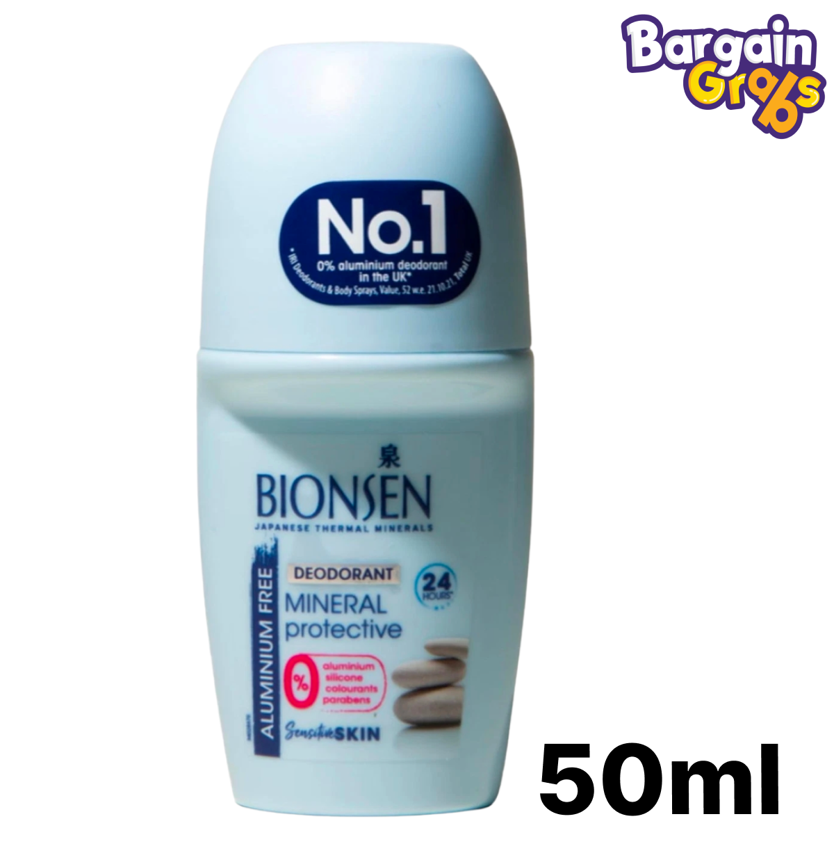 Bionsen 0% Aluminium Roll-On Deodorant 50ml for sensitive skin with natural protection and freshness