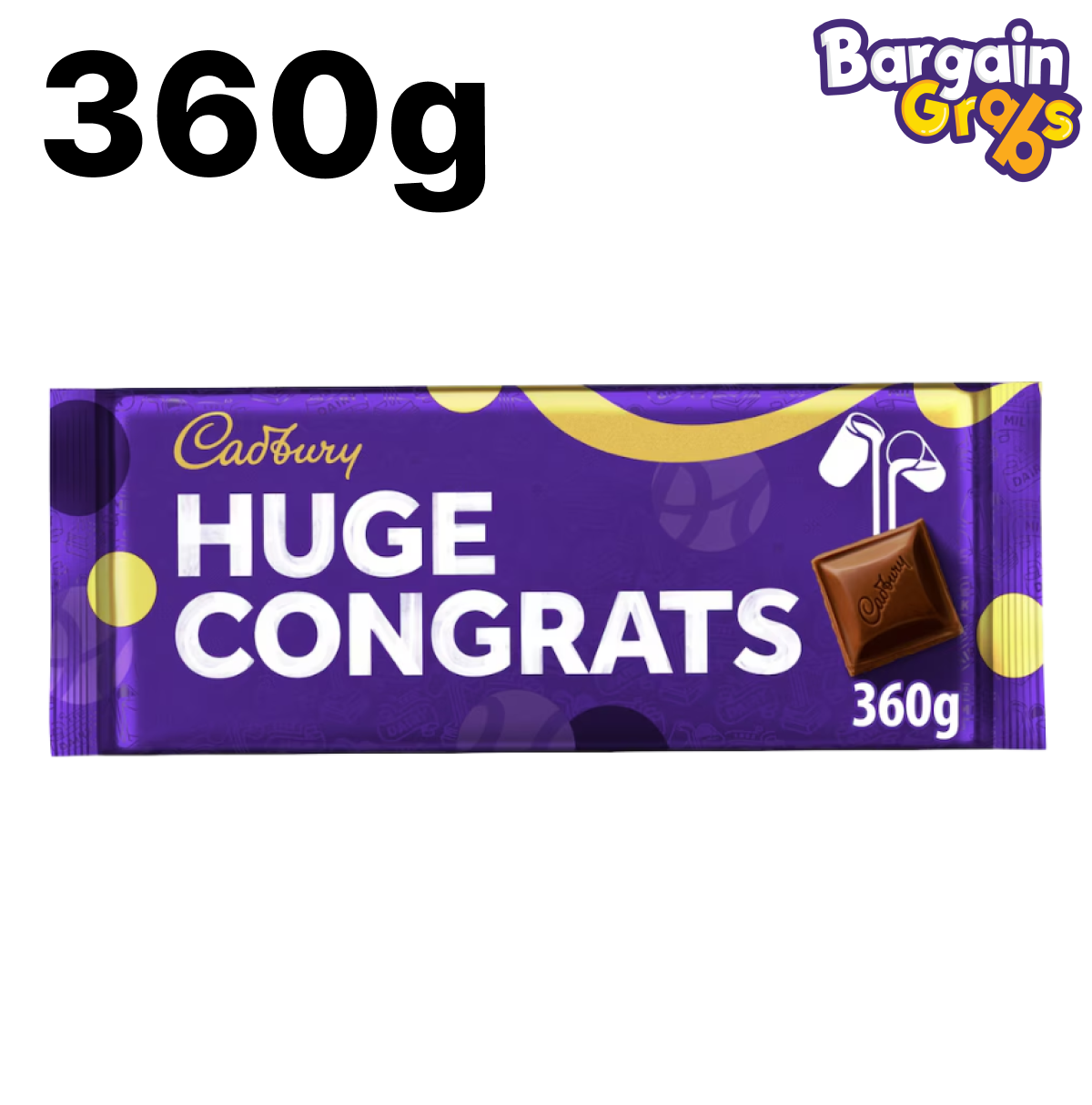 Cadbury Dairy Milk Huge Congrats Chocolate Bar XL 360g – extra-large chocolate gift bar to celebrate special achievements