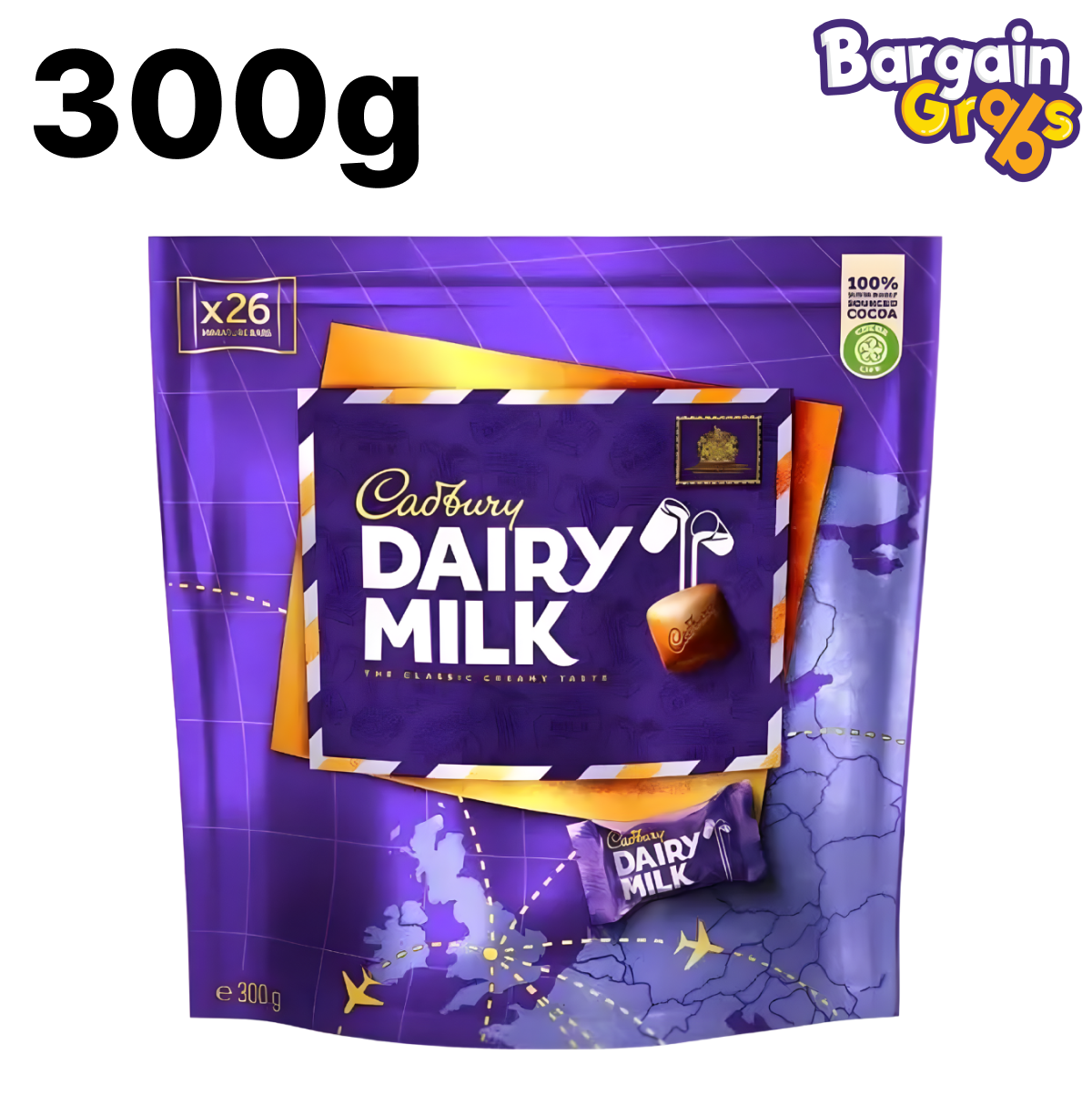 Cadbury Dairy Milk Miniature Bars 300g – assorted bite-size milk chocolate treats perfect for sharing or gifting