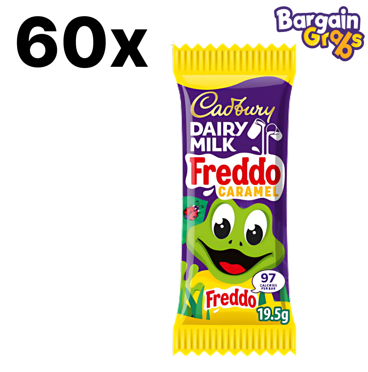 Cadbury Freddo Caramel Bars 60 x 19.5g – Creamy Milk Chocolate with Caramel Filling