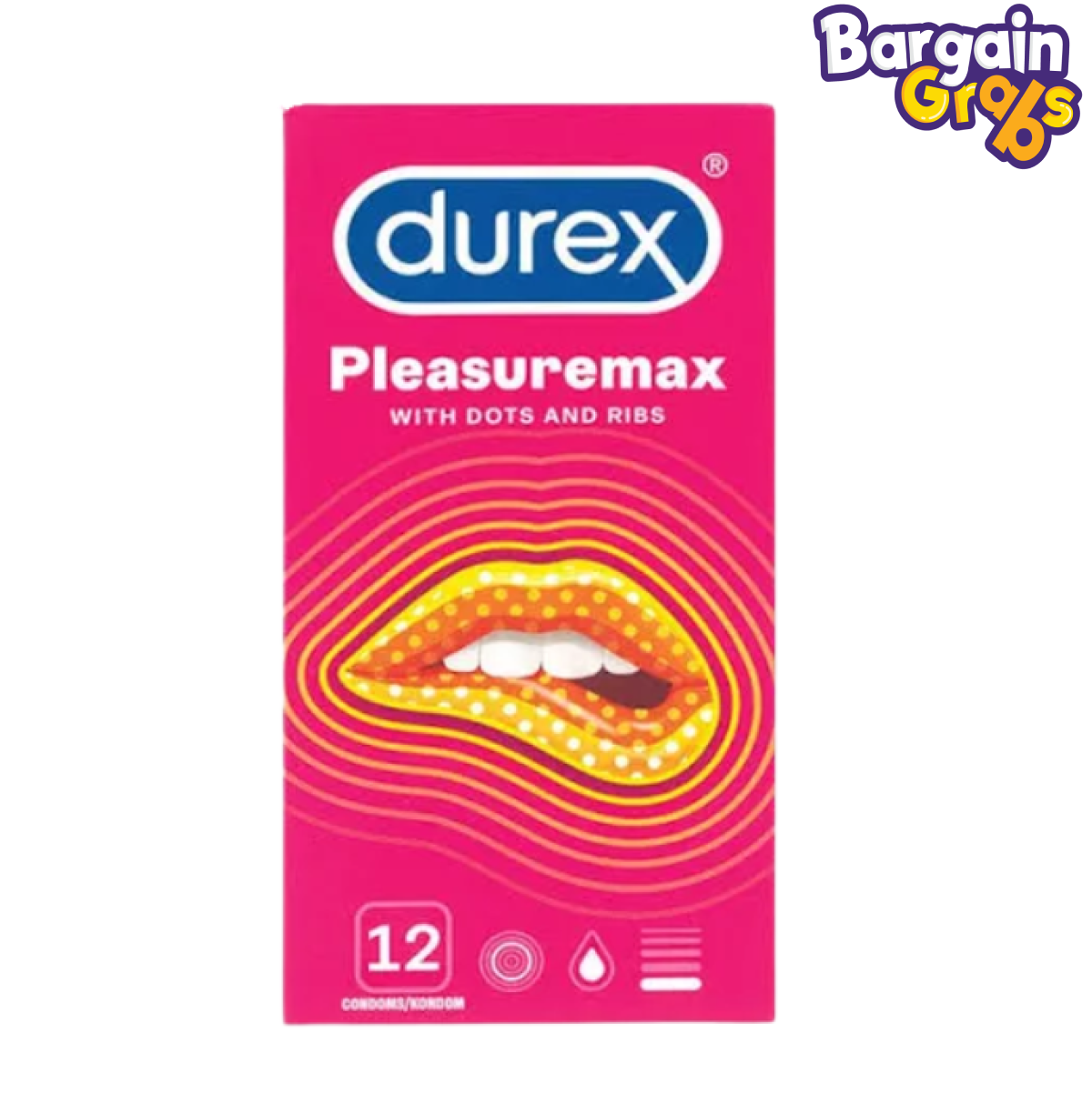 Durex Condoms 12-Pack – Pleasuremax with ribbed and dotted texture for increased stimulation and pleasure