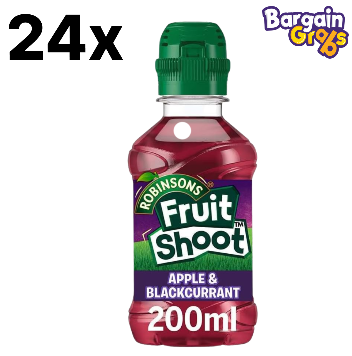 24 pack of 200ml Fruit Shoot Apple & Blackcurrant bottles – no added sugar kids' drink with fruity flavour