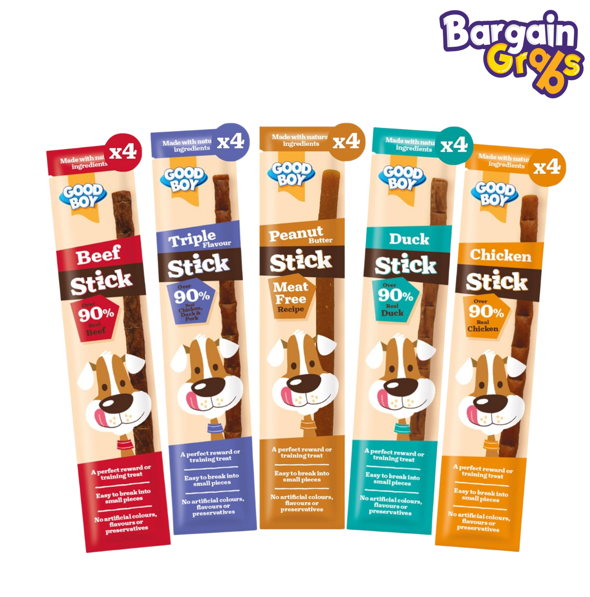 Good Boy Meaty Sticks Variety Pack 20 x 15g – Natural Dog Treats for Training and Rewards