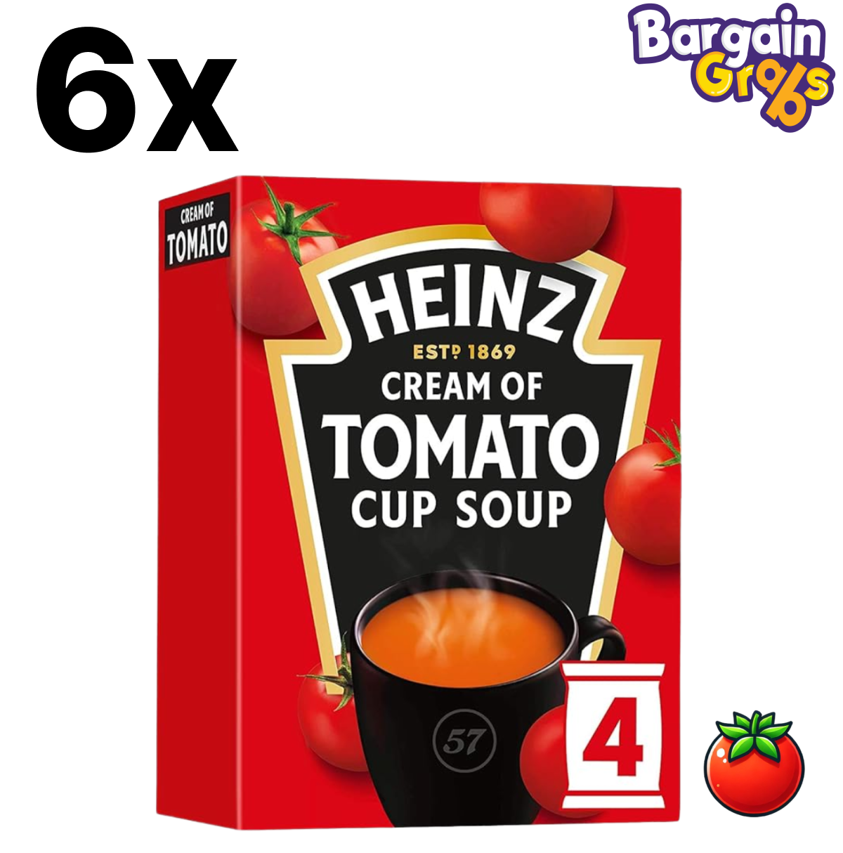 Heinz Cream of Tomato Cup Soup – 6 x 88g packs with 24 sachets of rich and creamy instant tomato soup