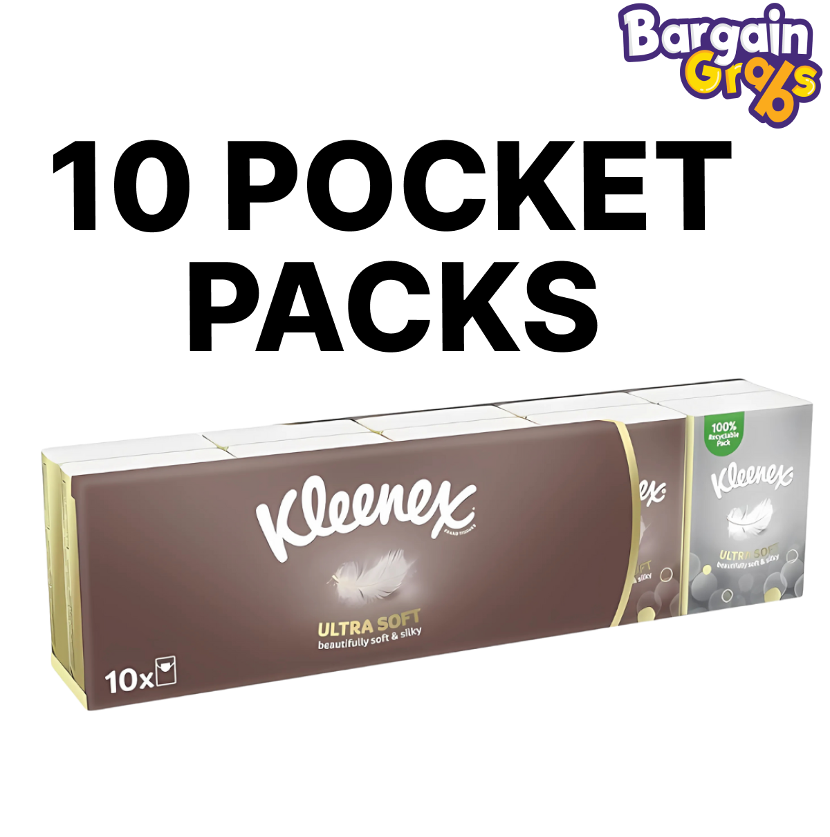 Kleenex Ultra Soft Pocket Tissues – 10 pack of gentle and strong tissues for on-the-go use