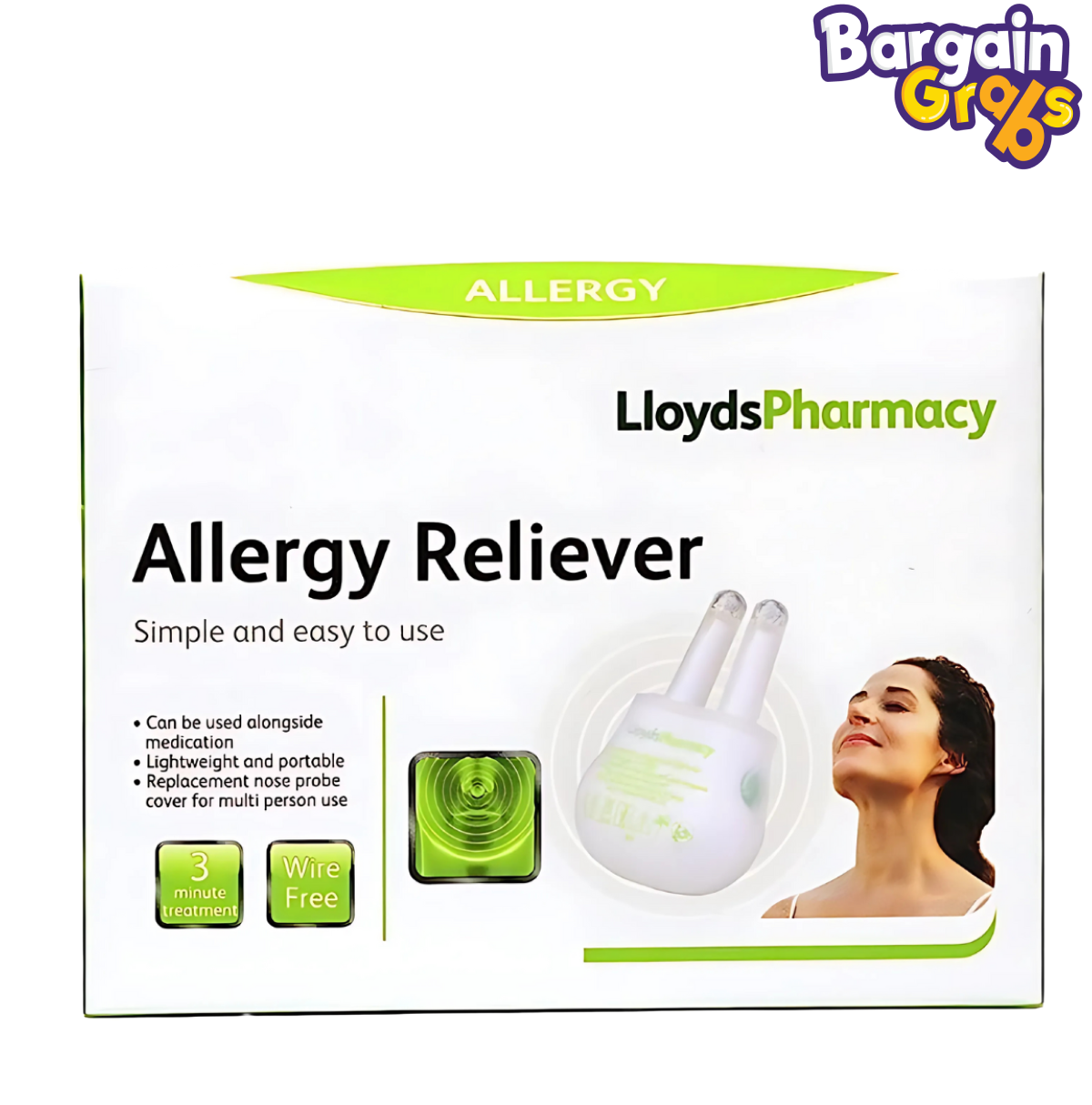 Lloyds Allergy Reliever for Hayfever and Allergies, 3-minute light therapy treatment device for fast relief