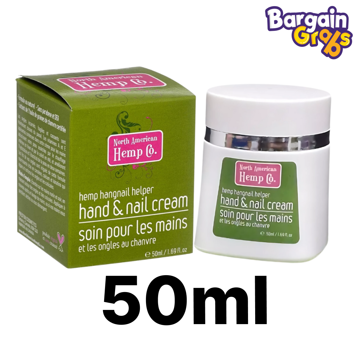 North American Hemp Co. Hand & Nail Cream 50ml – hydrating and nourishing cream for hands and nails with natural hemp seed oil