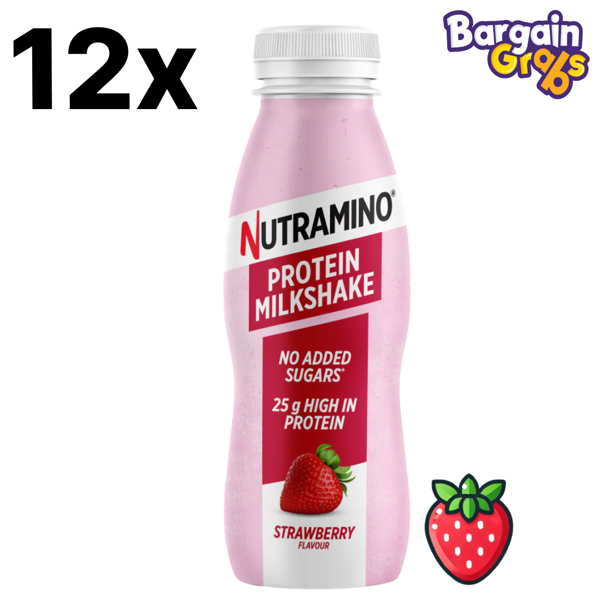 Nutramino Protein Milkshake Strawberry 12 x 330ml – High Protein Drink