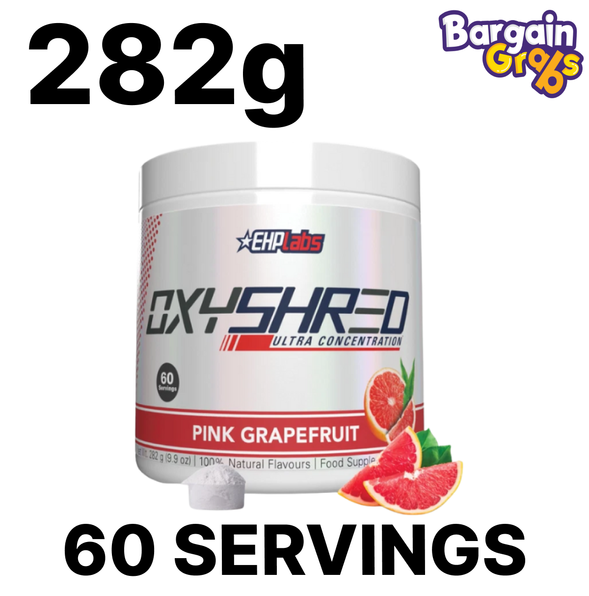 OxyShred Pink Grapefruit Pre-Workout 282g tub with 60 servings – fat burner and energy boost supplement