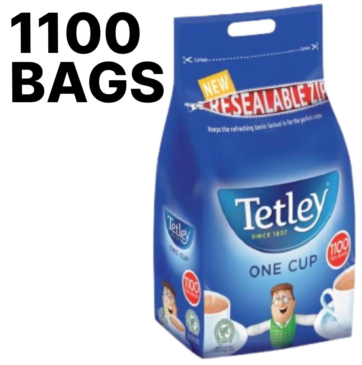 Tetley One Cup Tea Bags – bulk 1100 pack in catering pouch for offices, cafés, and large-scale use
