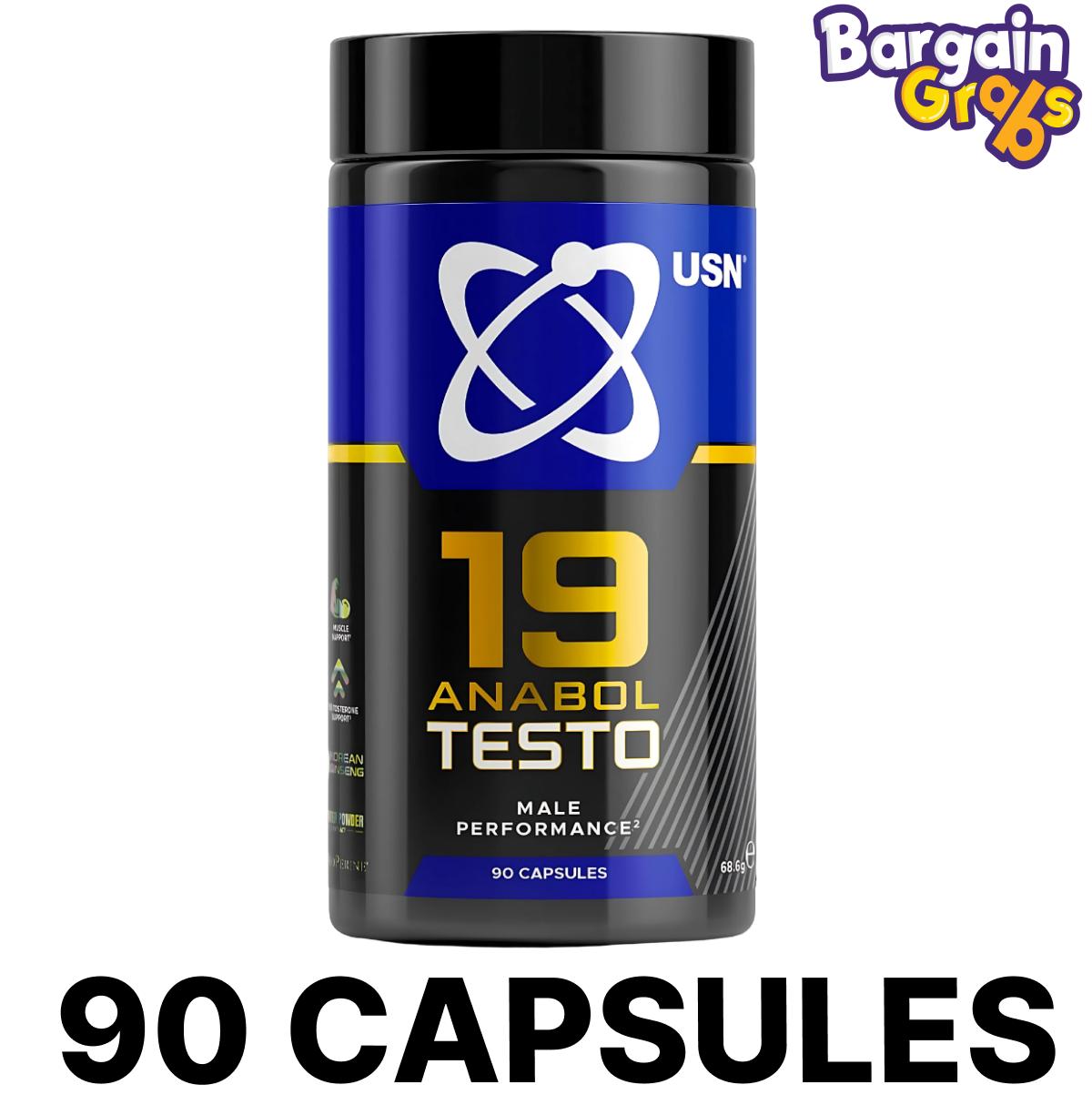 USN 19-Anabol Testo – testosterone support supplement for men, 90 capsules for strength and vitality