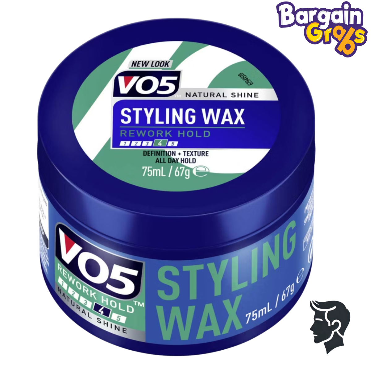 VO5 Groomed Styling Wax with Rework Hold for flexible hair styling and care, 75ml tub