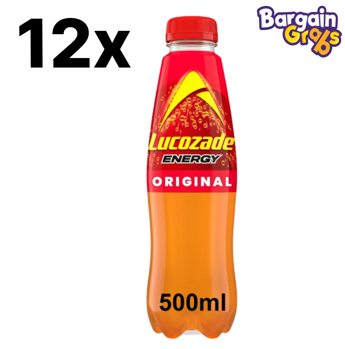 12 pack of Lucozade Energy Original 500ml bottles