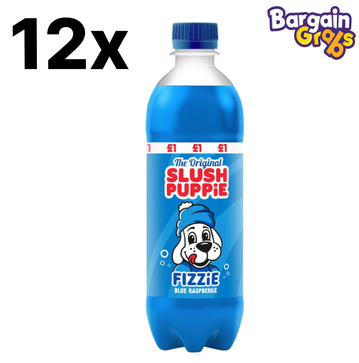 12 x 500ml Slush Puppie Fizzie Blue Raspberry – fizzy soft drink with classic blue raspberry flavour, fun and refreshing