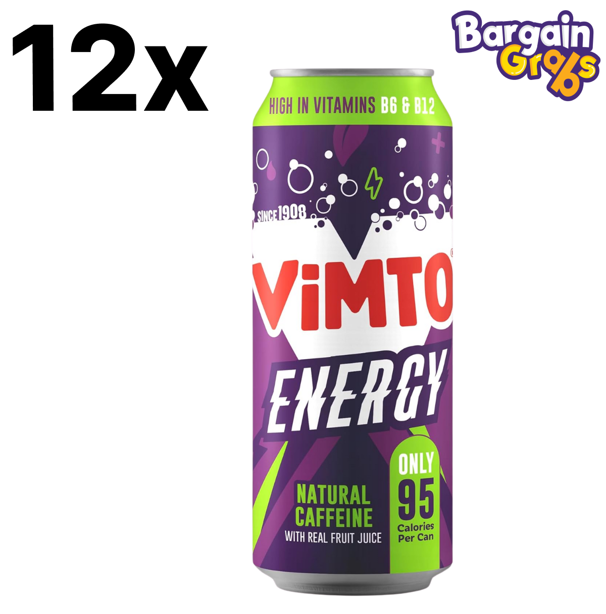 12 x 500ml Vimto Energy – sparkling energy drink with the iconic Vimto flavour and added caffeine for a refreshing boost