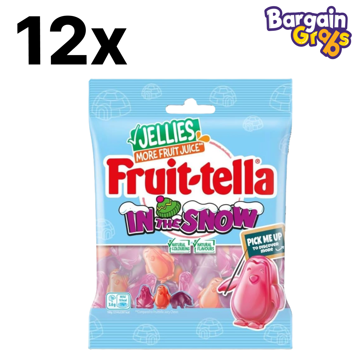 12 x 110g Fruittella Jellies in the Snow assorted candy bag