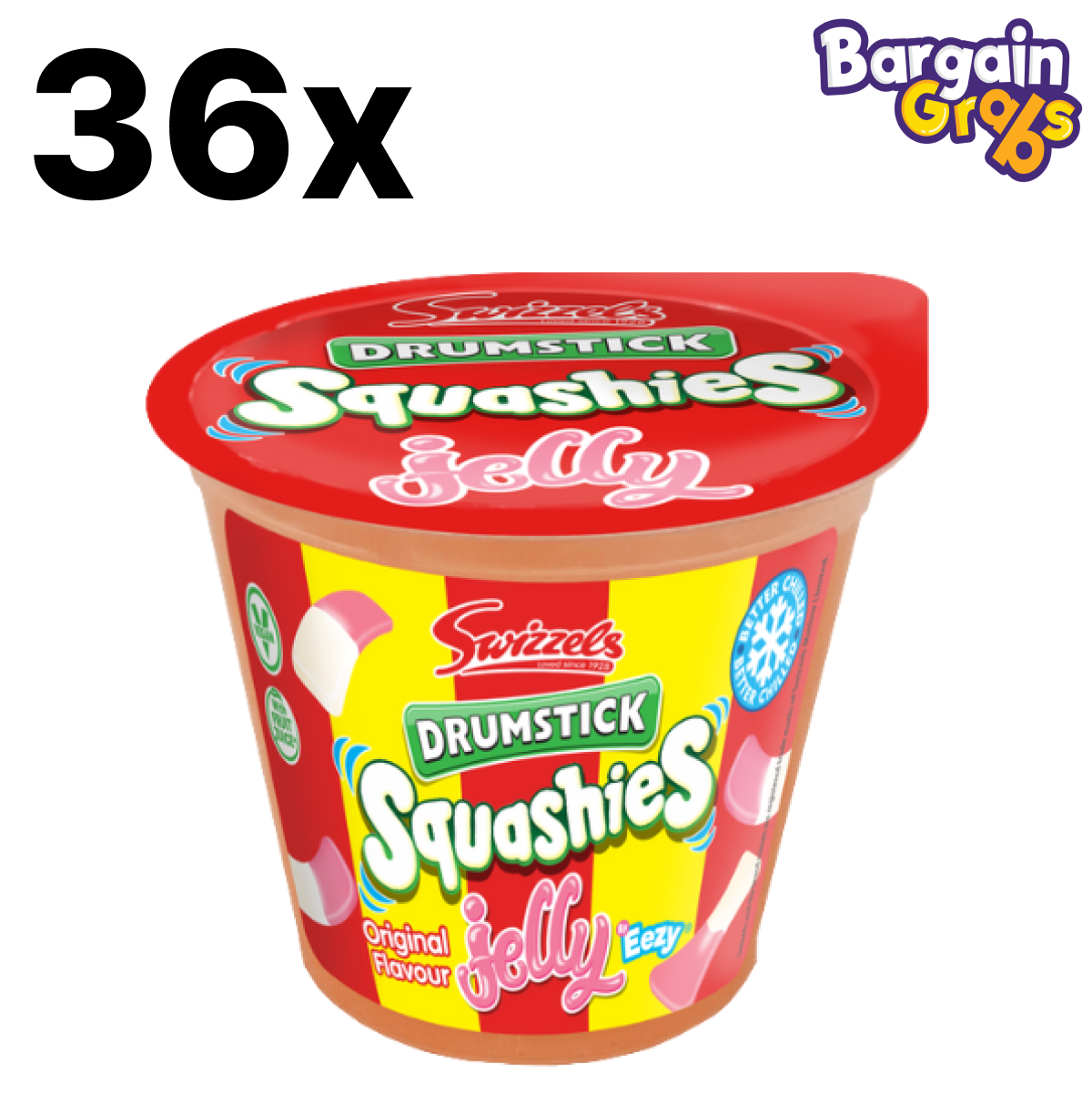 36 pack of 125g Swizzels Original Jelly Pots – fruity jelly treats in individual pots, perfect for parties or snacks