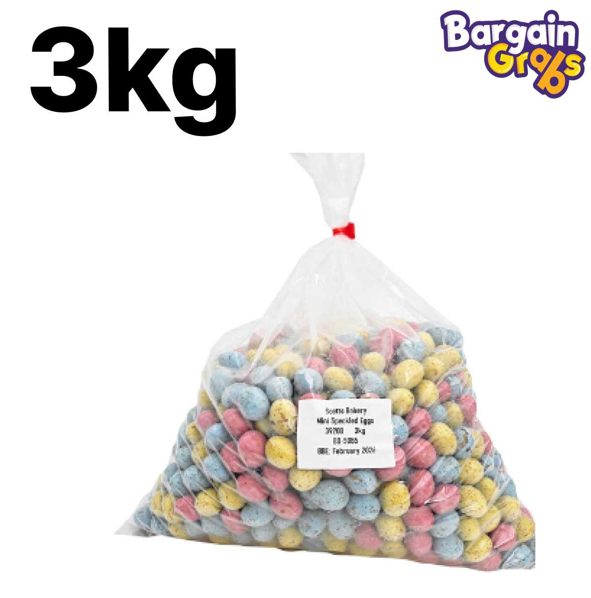 3kg bulk bag of Scotts Bakery Mini Speckled Eggs – pastel chocolate eggs ideal for gifting or snacking