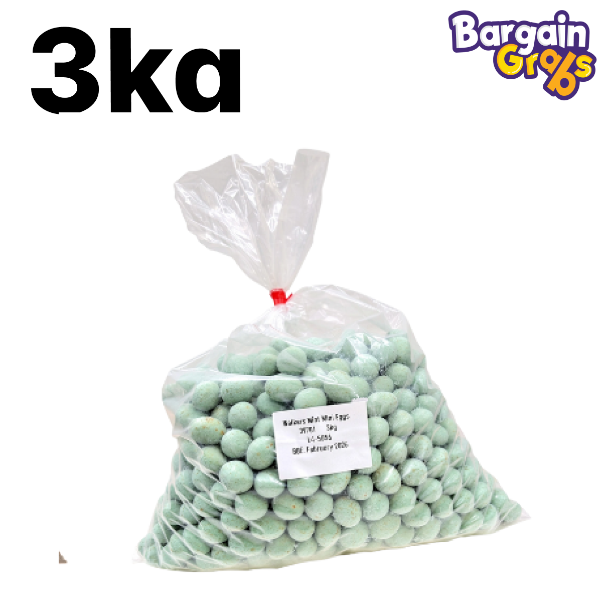 3kg bulk bag of Walkers Mint Mini Eggs – mint-flavoured chocolate eggs with a crunchy coating