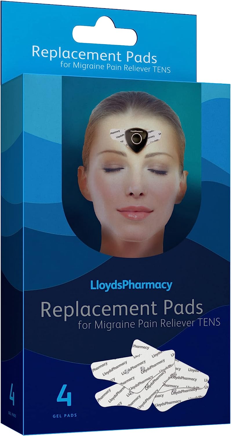 4 packs x LloydsPharmacy migraine TENS Replacement 4 Pads (16 pads total)