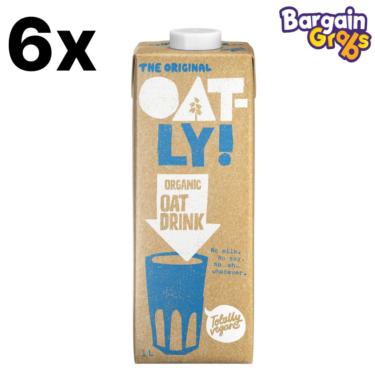 Pack of 6 x 1L Oatly Organic oat drinks – organic dairy-free milk substitute