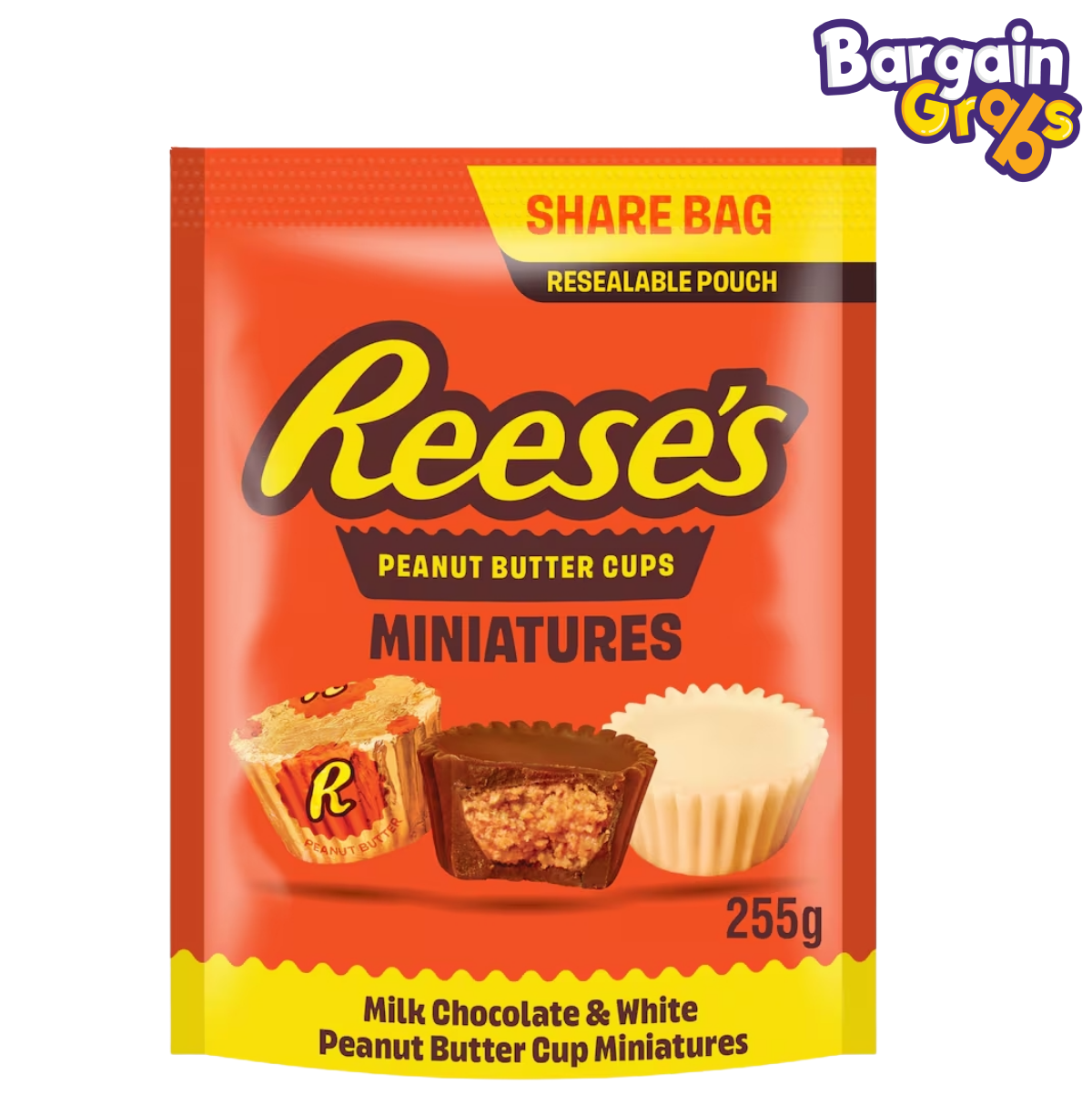 Reese's Peanut Butter Cups Miniatures Share Bag 255g – bite-sized chocolate and peanut butter treats