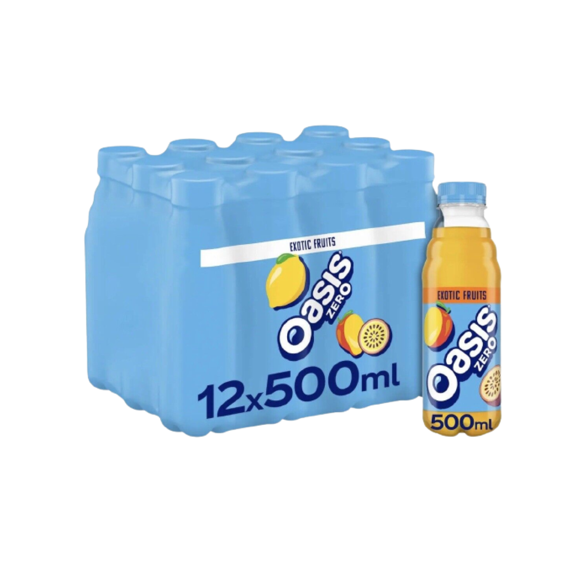 12 x Oasis Exotic Fruits Zero 500ml