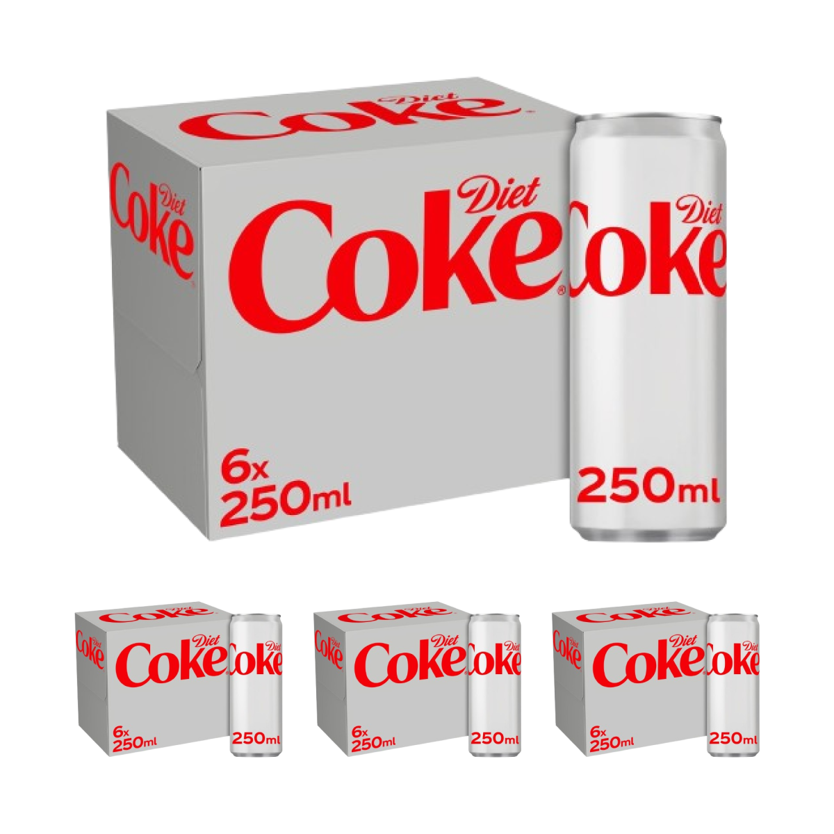 24 x Diet Coke Cans 250ml (6x4 Multipack)