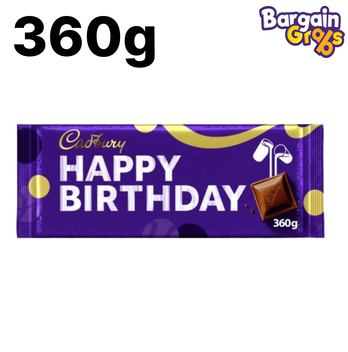 Cadbury Dairy Milk Happy Birthday Chocolate Bar XL 360g – a delicious gift-sized milk chocolate bar for birthday celebrations