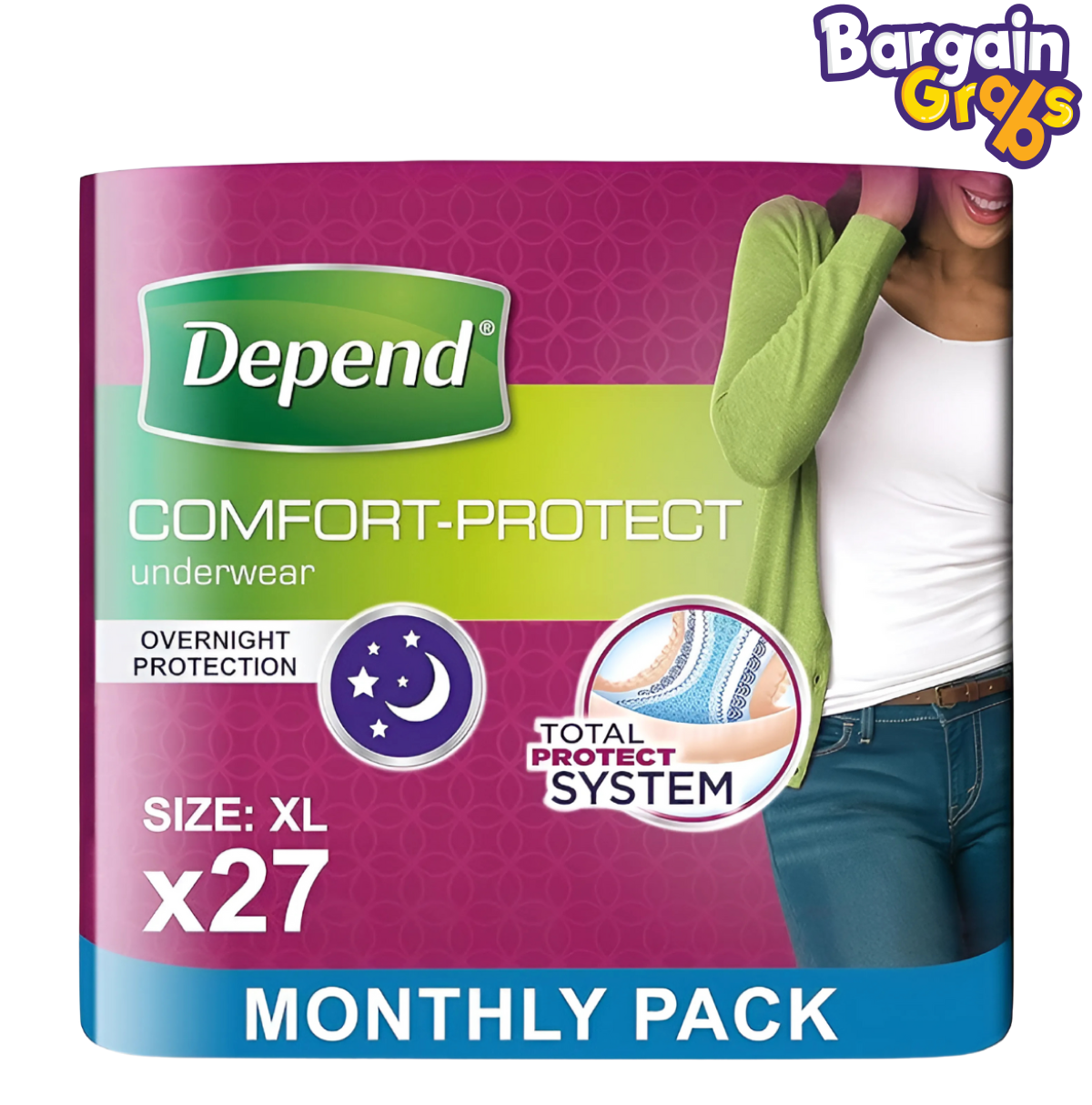 Depend Women’s Incontinence Pants in Extra Large size, 27 pack for discreet and reliable protection
