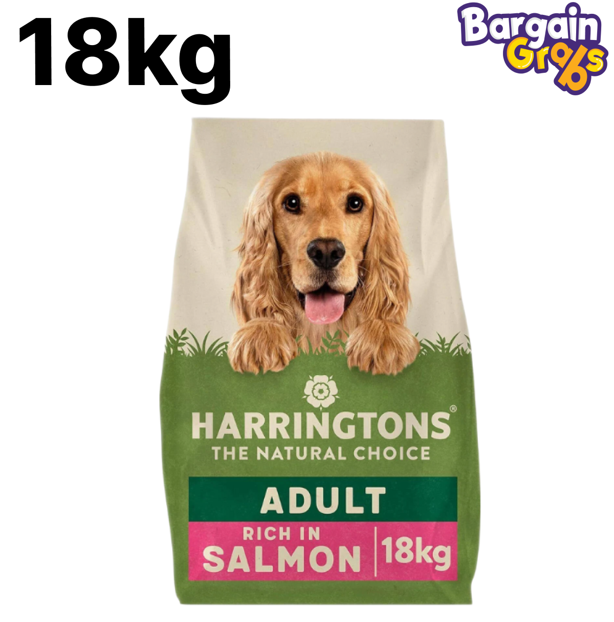 Harringtons Complete Grain Free Hypoallergenic Dry Dog Food, 18kg bag with Salmon & Sweet Potato for balanced, sensitive digestion support