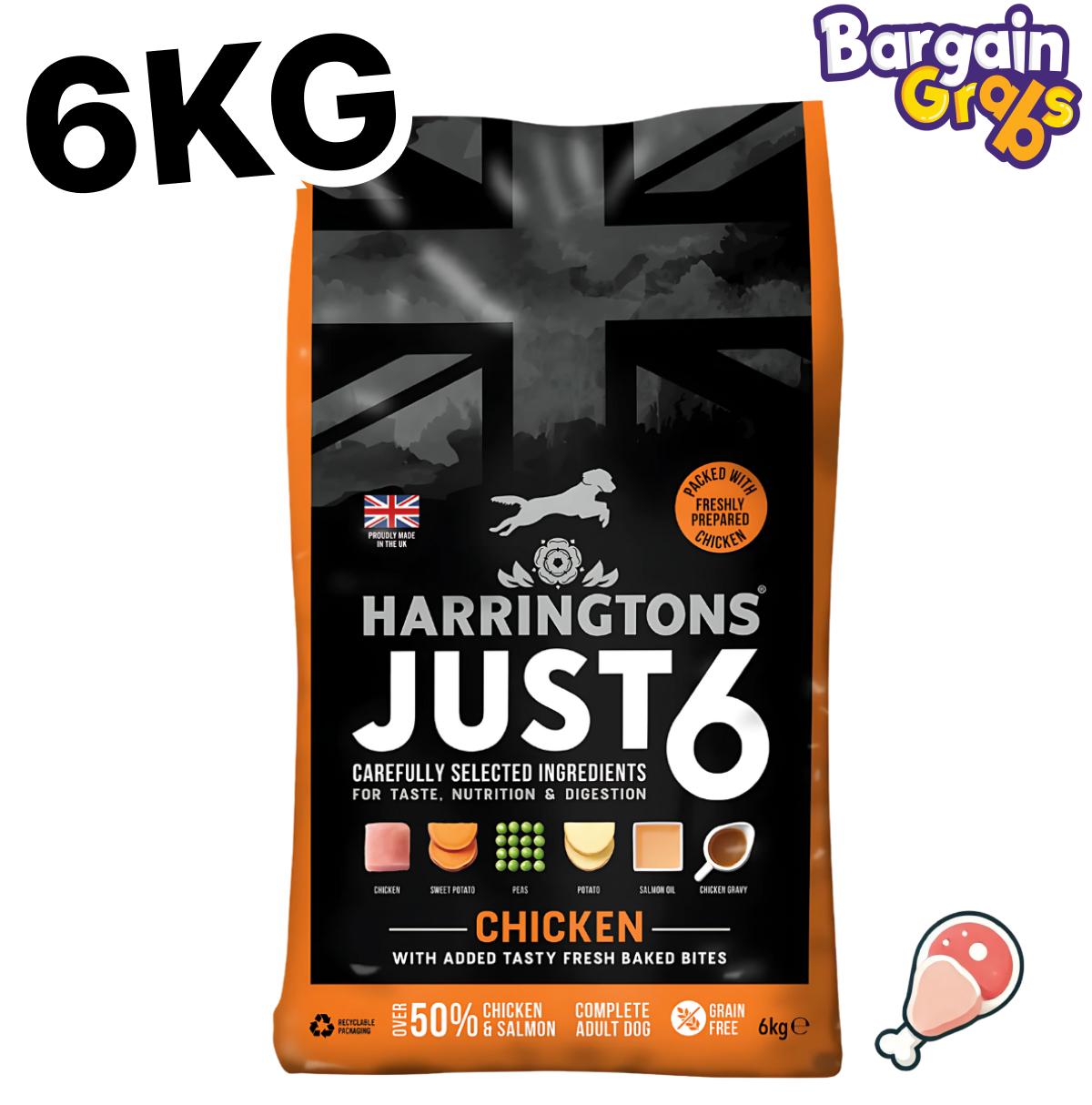 Harringtons Just 6 Complete Adult Dry Dog Food – 6kg chicken recipe with limited ingredients for healthy digestion