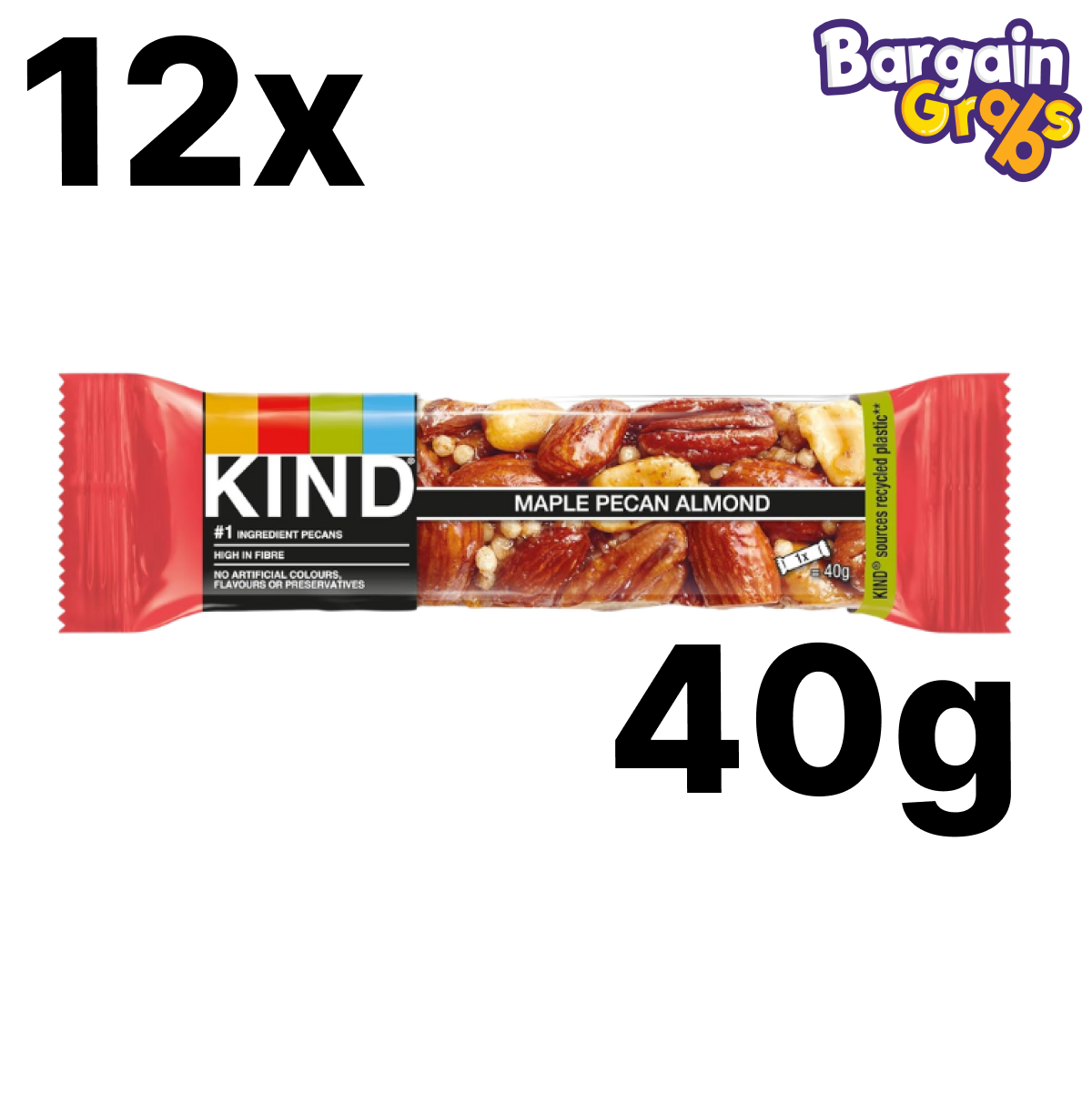 Box of 12 x 40g KIND Bars in Maple Pecan and Almond flavor – healthy nut snack option