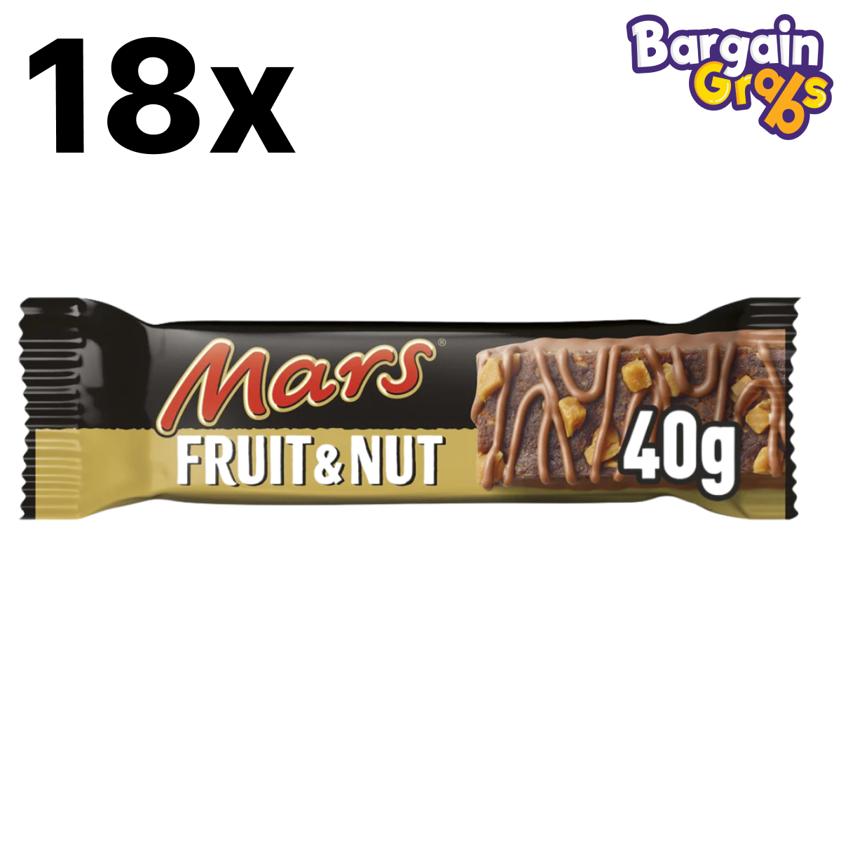 Mars Fruit & Nut Milk Chocolate Bars 18 x 40g – Creamy Milk Chocolate with Nuts