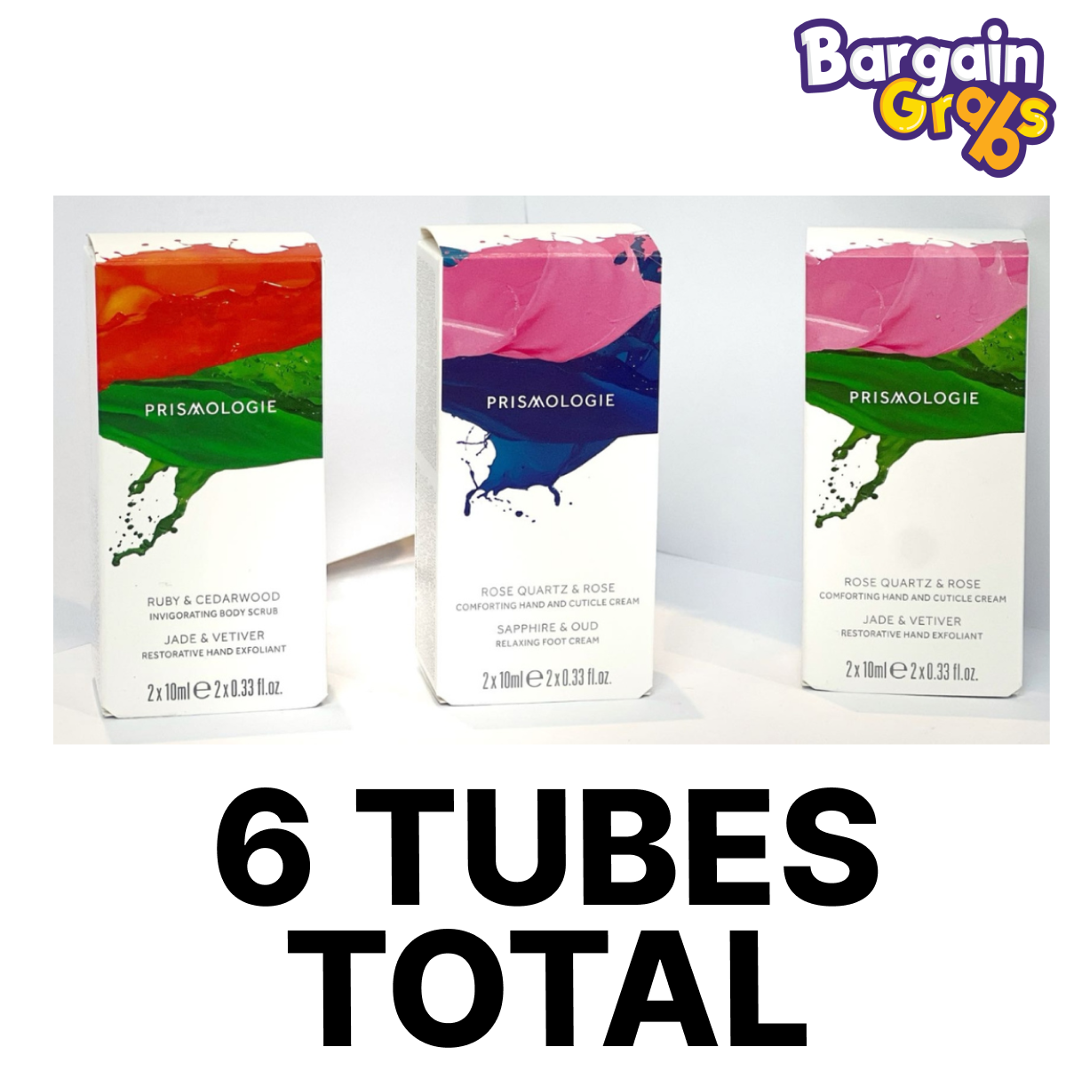 Prismologie Skincare Duo Box Collection – set of 6 x 10ml tubes in 3 duo sets for luxury skincare and wellness
